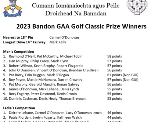 2023 Bandon GAA Golf Classic