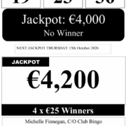 Alt: Bandon GAA Lotto result Thurs 08 Oct 2026